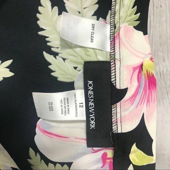 Jones New York A-line Skirt Stargazer Lily 12 Silk - Picture 5 of 7